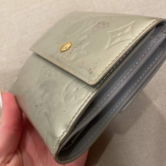 Vintage💚Louis Vuitton💚Monogram Patent Vernis Elise Wallet Perle - Picture 8 of 14